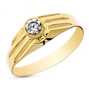 9K SOLITARIO ORO AMARILLO BEBE CON CIRCONITA