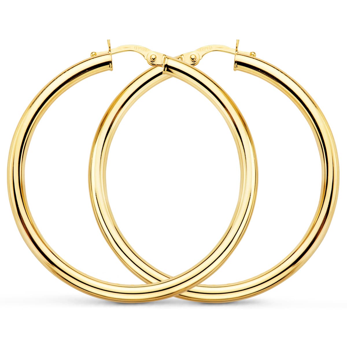 9K AROS ORO AMARILLO REDONDOS HUECOS 41X3MM