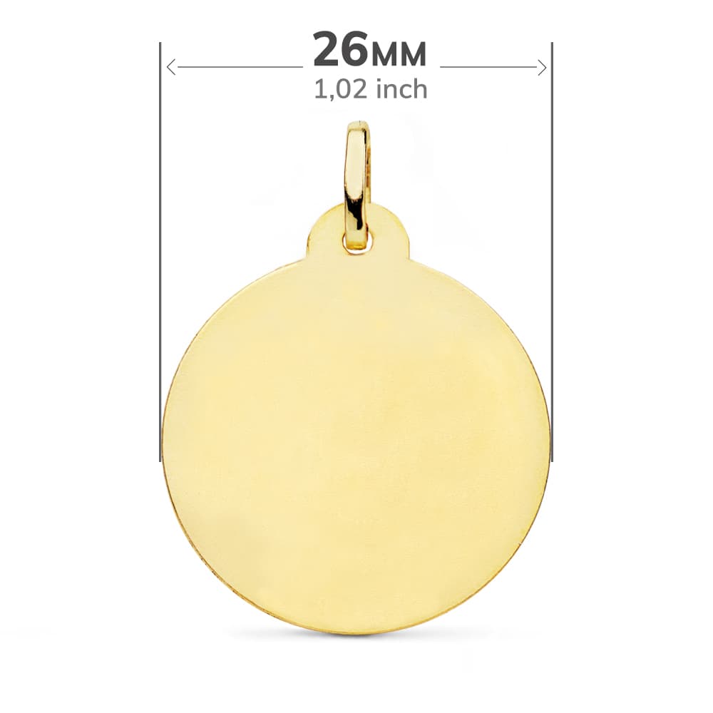 18K MEDALLA CRISTO SAGRADO CORAZON DE JESUS BISEL 26 MM - Imagen 2