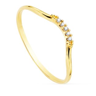 18K SORTIJA ORO AMARILLO DIAMANTES 0.025 QTS. G-VS2. CUERPO REDONDO 1 MM