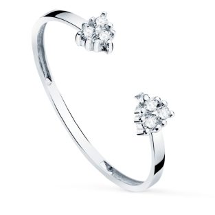 18K SORTIJA ORO BLANCO DIAMANTES 0.0480 QTS. CUERPO 1.10 MM