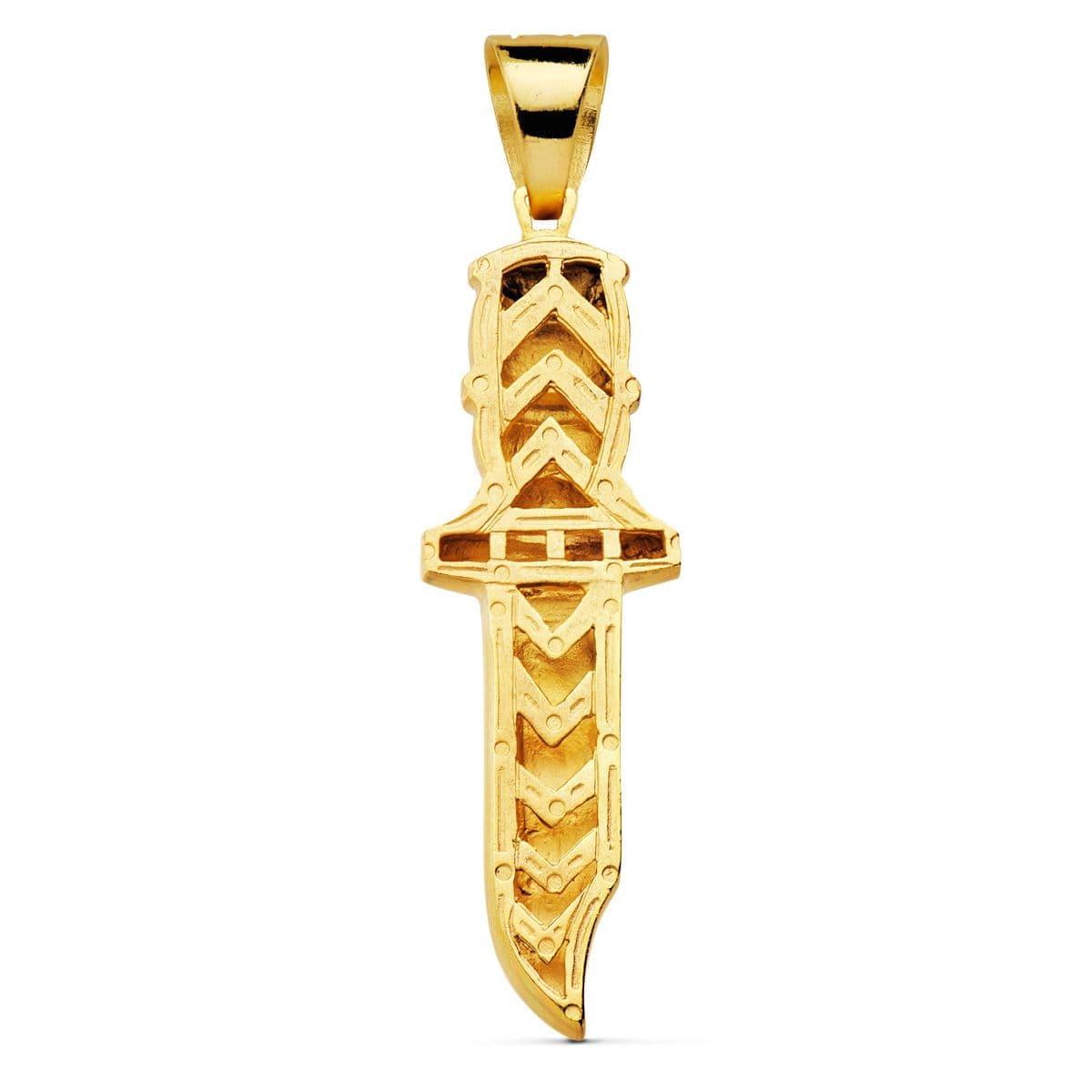 18K COLGANTE PUÑAL TALLADO 52X18 MM - Imagen 2