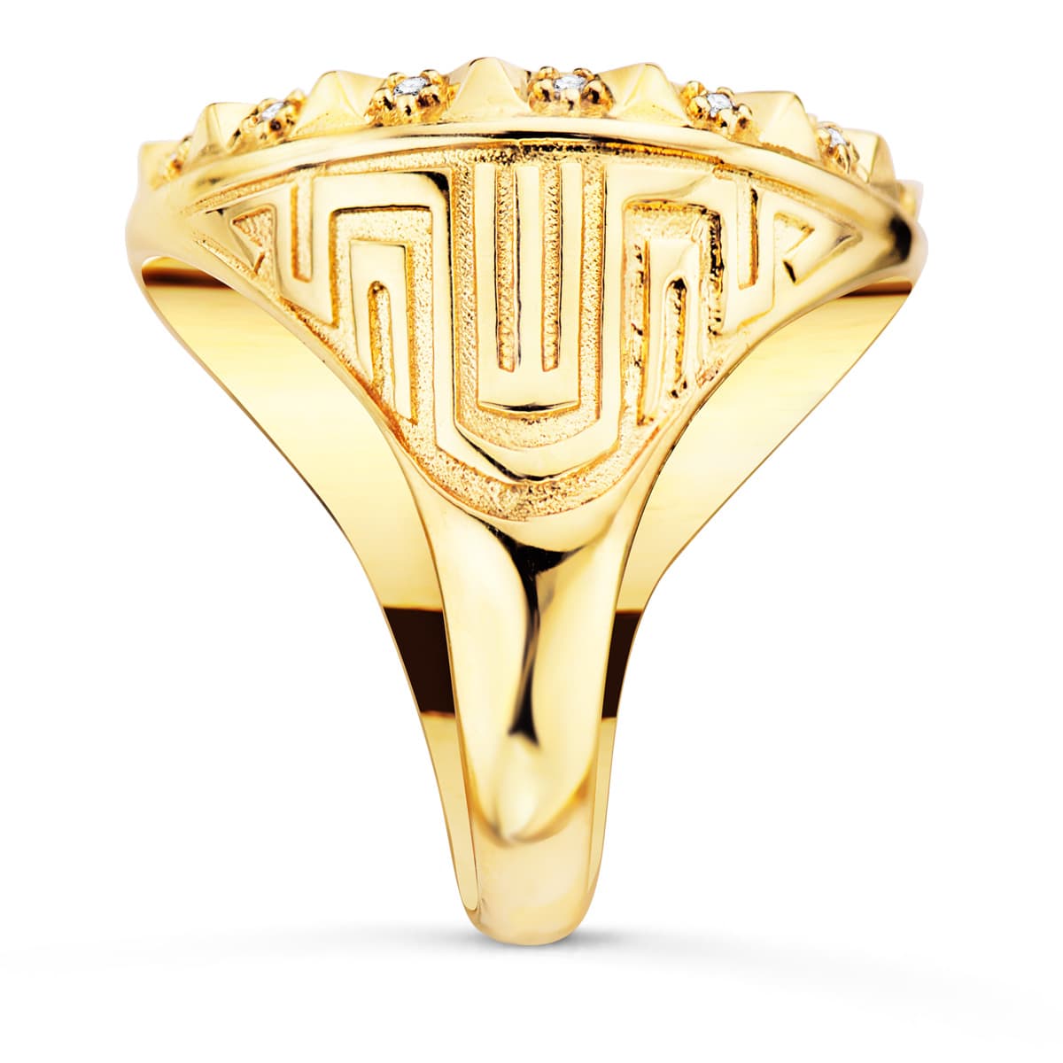 18K SELLO ORO AMARILLO MEDUSA VERSACE MATE 20 MM CON CIRCONITAS - Imagen 3