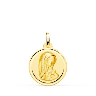 18K MEDALLA ORO AMARILLO VIRGEN NIÑA BISEL 18 MM