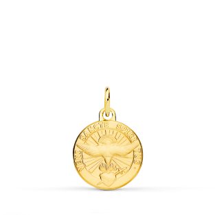 18K MEDALLA ORO AMARILLO ESPIRITU SANTO LATIN MATIZADDA 14 MM